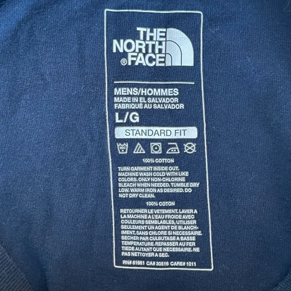The‎ North Face Men's Navy Blue Graphic Logo Long Sleeve T-Shirt Size Large